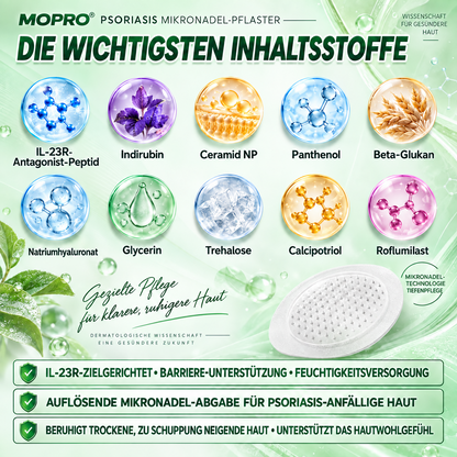 🔥 Nur noch 10 Stück! 30 % RABATT auf deinen zweiten Einkauf! MOPRO® hilft bei Schuppung, Rötungen, Trockenheit & Juckreiz und unterstützt zu Psoriasis neigende Haut. Nur solange der Vorrat reicht! 💚